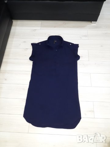 Тъмно синя къса рокля / туника без ръкави марка Mango, снимка 1 - Рокли - 24539880