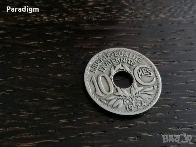 Mонета - Франция - 10 сантима | 1924г., снимка 3 - Нумизматика и бонистика - 26131816