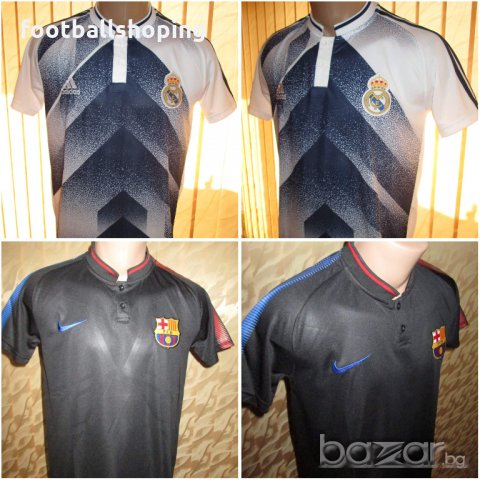 Мъжки тениски с яка Nike/Adidas Barcelona/Real M. 2020 - тип Lacoste , снимка 1 - Спортни дрехи, екипи - 20847712