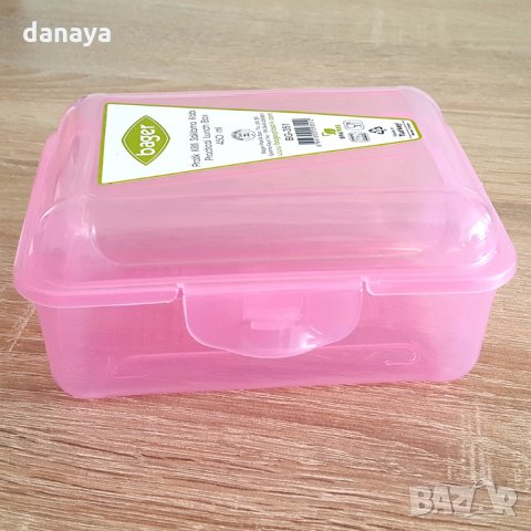 Малка пластмасова кутия за храна прозрачна BPA FREE 450ml, снимка 5 - Кутии за храна - 25170032