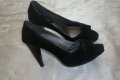 Черни велурени Dess, снимка 1 - Дамски обувки на ток - 11067134