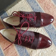 Нови обувки на nickels, естествена кожа с косъм и лак, бордо, червени, снимка 2 - Дамски ежедневни обувки - 16436766