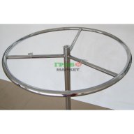 Тръбен метален стелаж с кръг - никелиран, снимка 3 - Стелажи и щандове - 15971427