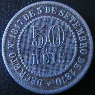50 реис 1886, Бразилия, снимка 2 - Нумизматика и бонистика - 7745477
