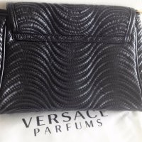 ПРОМО 🍊 VERSACE 🍊 Дамска кожена черна вечерна чанта нова с етикети, снимка 9 - Чанти - 19508749