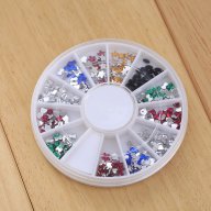 3d микс ситни цветни камъчета фигурки декорация за нокти маникюр в кутия, снимка 1 - Продукти за маникюр - 17800531