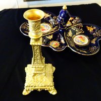 Английски свещник 25 см.,барок., снимка 1 - Антикварни и старинни предмети - 26172014