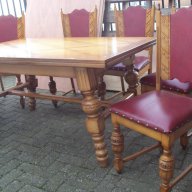 Трапезни  маси с 4 или 6 стола с дърворезба, снимка 2 - Маси - 9069303