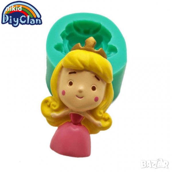 Малка принцеса с корона момиче силиконов молд форма декор торта сладки фондан и др. украса, снимка 1