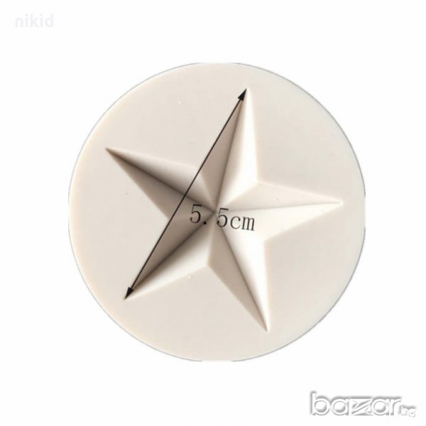 Релефна Звезда  силиконов молд форма декорация торта фондан шоколад, снимка 1