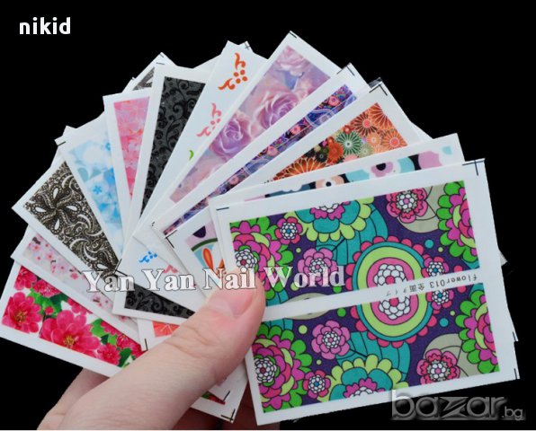 # 6  МОДЕЛ 50 БР ЦВЕТЯ татос ваденки водни стикери за нокти маникюр, снимка 4 - Продукти за маникюр - 15235174