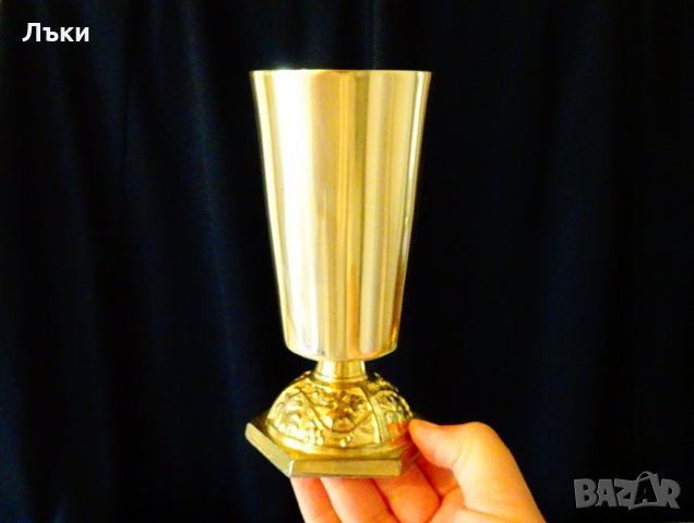 Бронзова чаша за вино 400 мл.,лози,грозде, снимка 2 - Антикварни и старинни предмети - 25444309