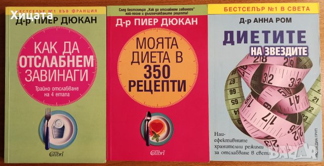 Пиер Дюкан:Как да отслабнем завинаги;Моята диета в 350 рецепти;Диетите на звездите,Анна Ром  , снимка 1 - Енциклопедии, справочници - 23705980