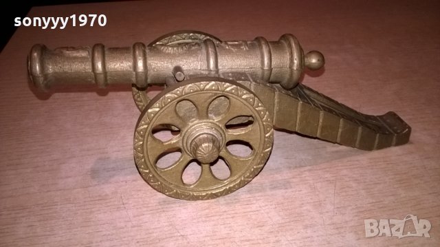 оръдие-масивно-мед/месинг-23х9х9см-внос швеицария, снимка 8 - Колекции - 23743893