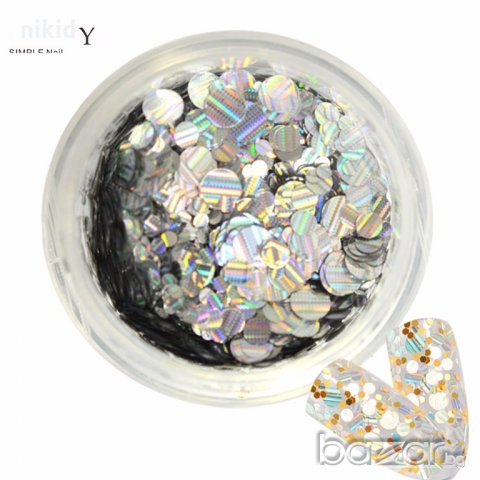 1mm 2mm 3mm Холограмни лазер дъга ефект конфети декорация за нокти маникюр, снимка 3 - Продукти за маникюр - 19130754