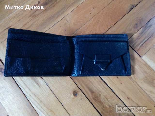 Портфейл черен стар естествена кожа 130х100, снимка 3 - Портфейли, портмонета - 20321592