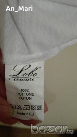 Бяла памучна тениска - М размер, снимка 5 - Тениски - 18204162