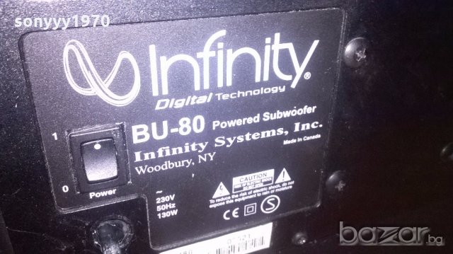 infinity bu-80 powered subwoofer-made in canada-внос англия, снимка 6 - Тонколони - 19592199