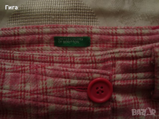 Карирана поличка на Бенетон, снимка 4 - Детски рокли и поли - 24197507