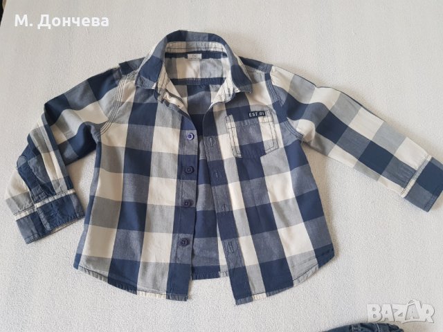 Риза F&F и дънки Next 2-3 години, снимка 3 - Детски панталони и дънки - 23777397