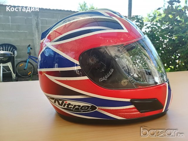 Мото каска Nitro Fibroglass размер М 58 см, снимка 7 - Аксесоари и консумативи - 21403844