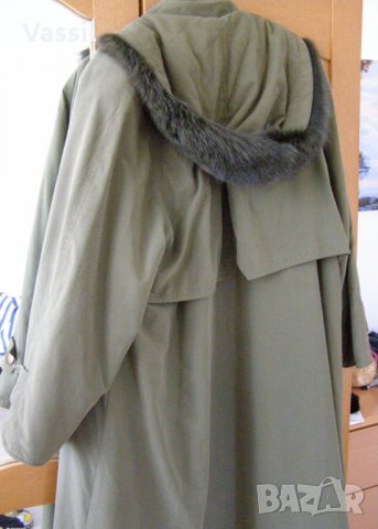 Като ново - дамско зимно палто заешка подплата и зимна шапка, снимка 3 - Палта, манта - 23832770