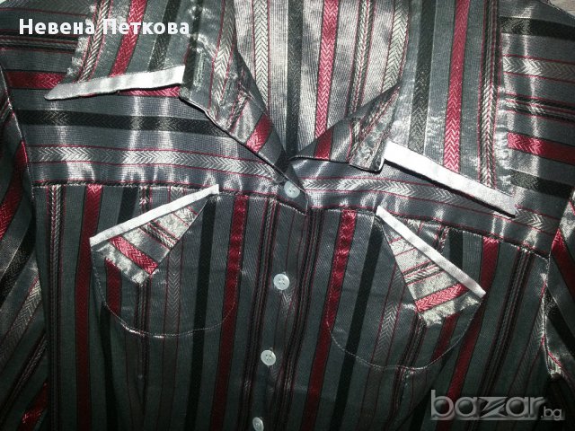 Дамска риза от сатен интересен дизайн, снимка 2 - Ризи - 12015983