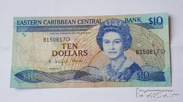 EASTERN CARIBBEAN STATES $ 10 DOLLARS 1985, снимка 3 - Нумизматика и бонистика - 19396121
