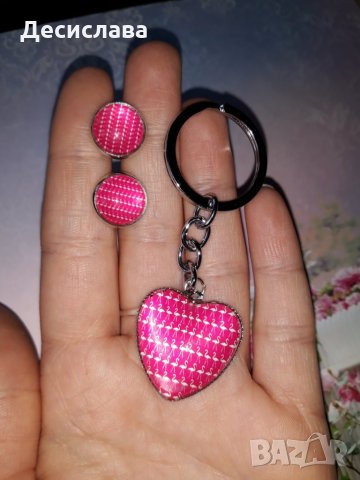 2 модела комплект ключодържатели с обеци "Фламинго", снимка 4 - Други - 24967835