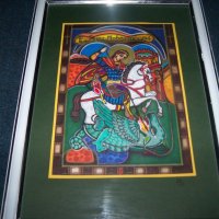 "Свети Георги" картина от художничката Искра Асенова, снимка 2 - Картини - 22186499