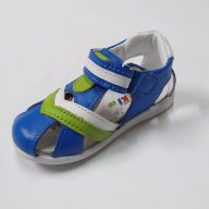 Бебешки сандалки PONKI естествена кожа синьо /зелено 19/21, снимка 3 - Детски сандали и чехли - 18231862