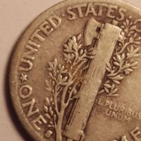 US MERCURY DIME 1942-S / SILVER COIN, снимка 3 - Нумизматика и бонистика - 18733574