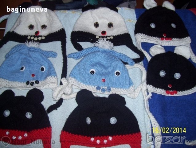 детски ръчно-плетени зимни шапки-3-4г. в Шапки, шалове и ръкавици в Извън  страната - ID8537025 — Bazar.bg