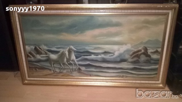 Egido-Огромна картина-платно/масло 114/64см-внос от канарските острови, снимка 7 - Антикварни и старинни предмети - 16072686