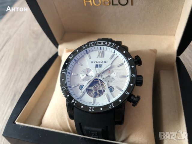 Продавам Bvlgari Модел Tourbillon Bleck and White мъжки стилен часовник, снимка 2 - Мъжки - 22775859