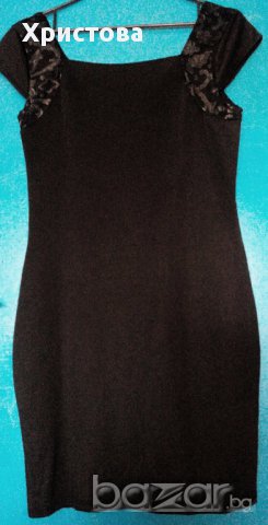 Нова вталена черна рокля-L/XL., снимка 2 - Рокли - 14628965