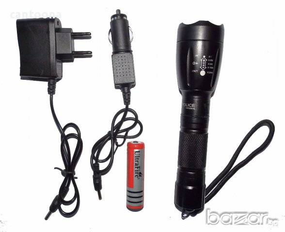 Фенер POLICE CREE T6 със зуум - 1000 лумена, снимка 2 - Екипировка - 13721209