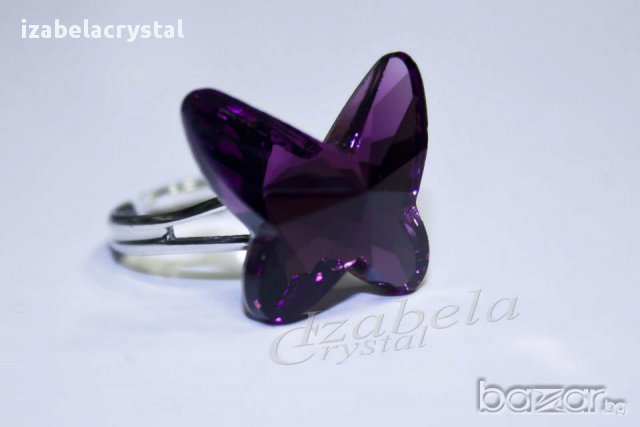 Пръстен Сваровски "Butterfly Lux"Crystals from SWAROVSKI ® , снимка 2 - Пръстени - 11453978