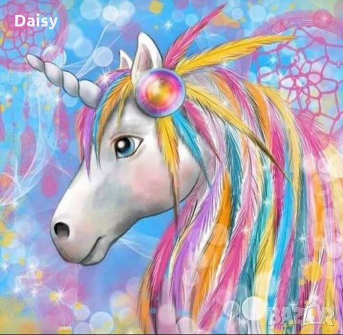 Диамантен гоблен"Еднорог"