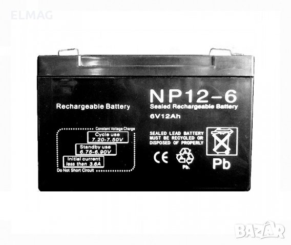 АКУМУЛАТОР NP12-6 батерия 6V 12Ah, снимка 2 - Друга електроника - 22227355