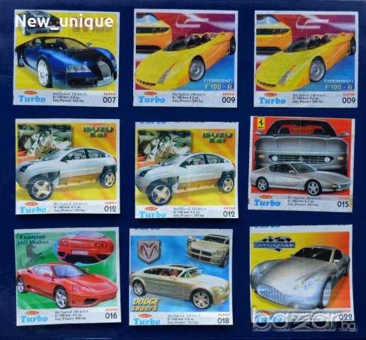 Картинки от дъвки Турбо и други с коли - колекционирам!, снимка 3 - Колекции - 20927746