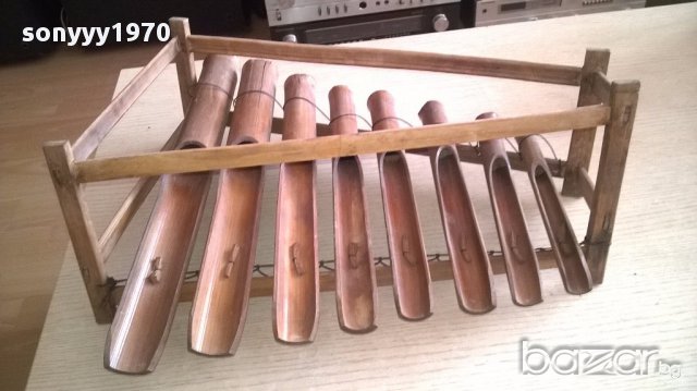 Ретро музикален инструмент-бамбуков-45х38х18см-внос швеицария, снимка 2 - Антикварни и старинни предмети - 17082626