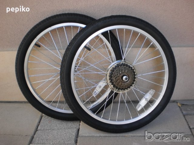 Продавам колела внос от Германия нови външни гуми предна и задна IVID 20 цола, снимка 1 - Части за велосипеди - 19523304