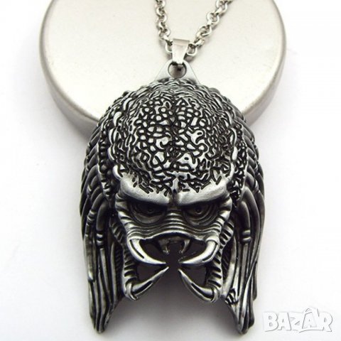 Хищника-The Predator-Колие-Медальон-Маска-Масивен-Едър, снимка 6 - Колиета, медальони, синджири - 23024021