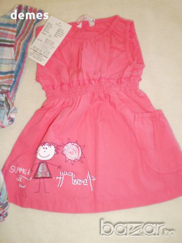 Бебешки комплект от 3 части за момиченце -рокля, гащички,забрдадка, снимка 2 - Комплекти за бебе - 10660252