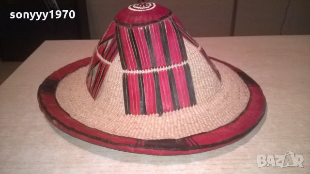 АНТИК-монголска красива автентична шапка-кожа и плетка-38х15см, снимка 6 - Антикварни и старинни предмети - 24234620