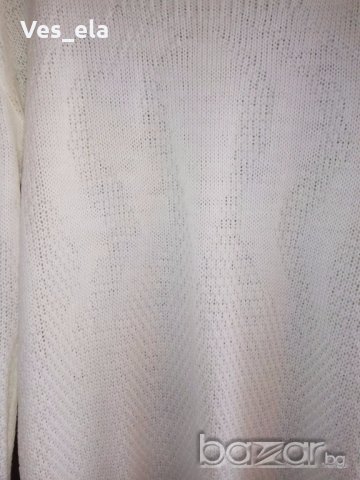 бяла блуза машино плетиво, снимка 4 - Блузи с дълъг ръкав и пуловери - 19960942
