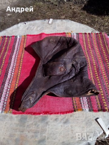 Старинна кожена Мотористка,Танкистка шапка, снимка 6 - Антикварни и старинни предмети - 24424244