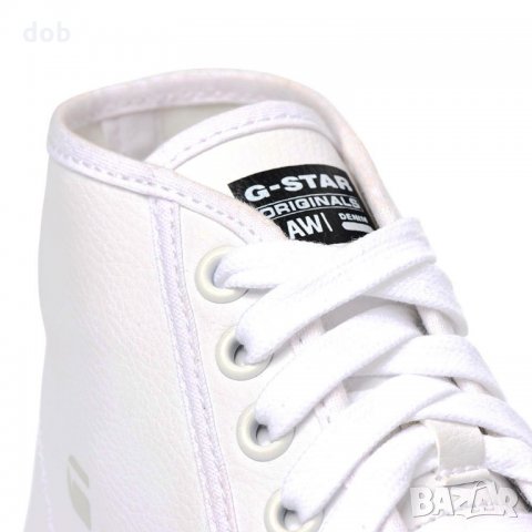 Нови бели кожени кецки G-STAR RAW Rovulc Mid Wmn Sneaker оригинал, снимка 2 - Кецове - 23065111