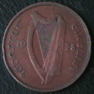 1 пени 1928, Ирландия, снимка 2 - Нумизматика и бонистика - 14453581